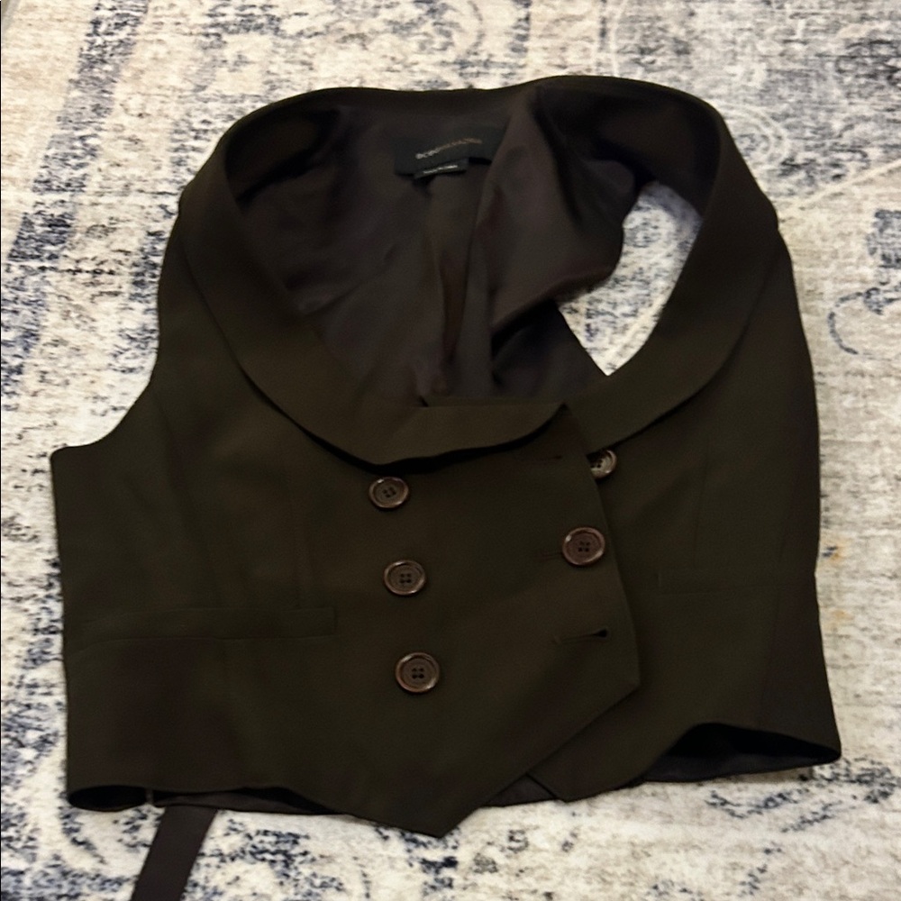BCBGMaxAzria Brown Double-Breasted Vest